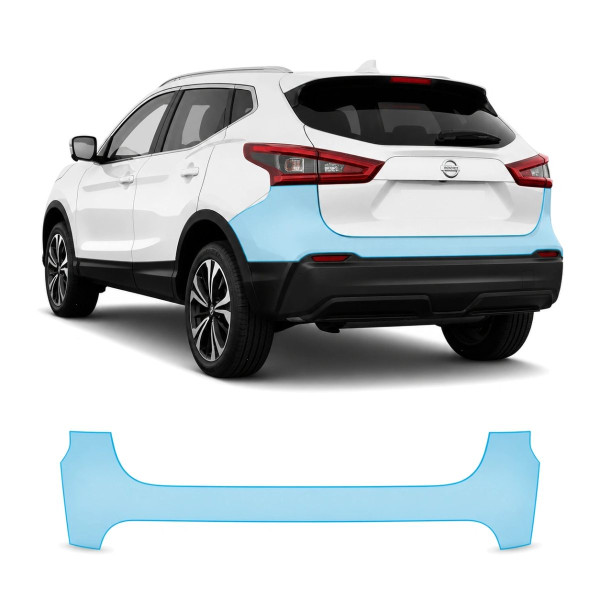 Антигравийная защитная бронепленка по лекалам для Nissan Qashqai J11 facelift 2017-2021 - задний бампер