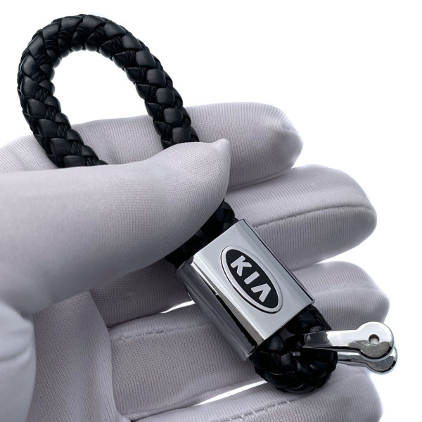 Стильний шкіряний брелок з логотипом Kia