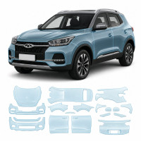 Антигравийная защитная бронепленка по лекалам для Chery Tiggo 4 I 2017-2022 - полный кузов