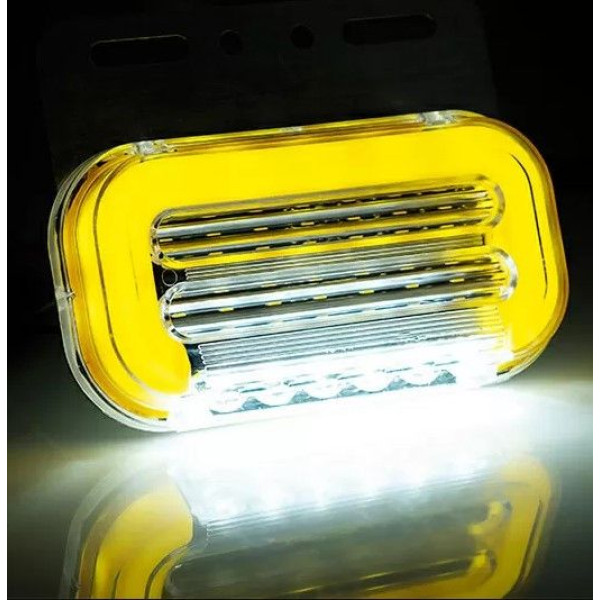 Габаритний вогонь LED для вантажівки 12/24В 110х40 см Функція повороту / Підсвічування номера Жовтий 4 шт