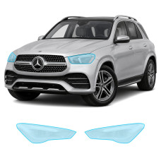 Антигравийная защитная бронепленка по лекалам для Mercedes-Benz GLE W167 2019-2023 - оптика (фары и ПТФ)