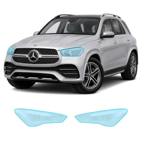 Антигравийная защитная бронепленка по лекалам для Mercedes-Benz GLE W167 2019-2023 - оптика (фары и ПТФ)