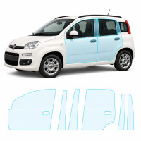 Антигравійна захисна бронеплівка за лекалами для Fiat Panda III 2011-2024 - зони дверей і стійки вікон