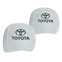Чехлы для подголовников Универсальные Toyota Белые 2 шт