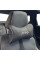 Подушка на підголівник з логотипом Jeep Екошкіра 3D Кольоровий лого Чорні-Сірий кант 1 шт