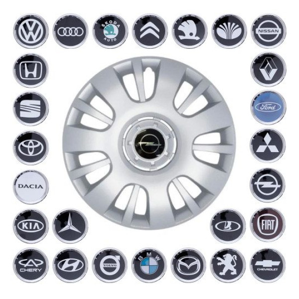 Ковпак колеса з емблемою Opel SKS407 R16 сірий з логотипом на вибір 4 шт