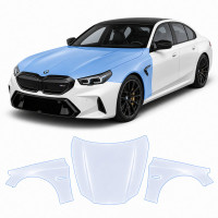 Антигравийная защитная бронепленка по лекалам для BMW M5 G90 2024- капот и передние крылья
