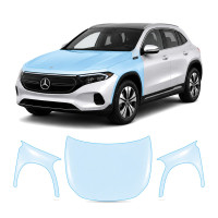 Антигравийная защитная бронепленка по лекалам для Mercedes-Benz EQA 2021- капот и передние крылья