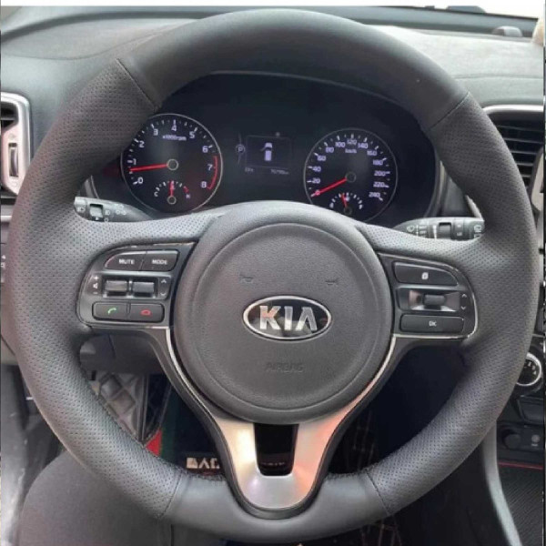 Чехол Оплетка Руля для Kia Sportage 2016-2018 Кожа (Модельная Выкройка)