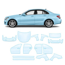 Антигравийная защитная бронепленка по лекалам для Mercedes-Benz C-Class W204 facelift 2011-2014 - полный кузов