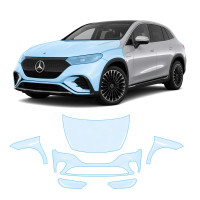 Антигравийная защитная бронепленка по лекалам для Mercedes-Benz EQE SUV X294 2022- передняя часть авто (капот бампер фары крылья)