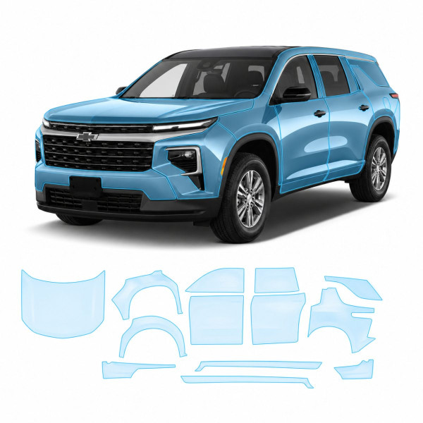 Антигравийная защитная бронепленка по лекалам для Chevrolet Traverse III 2023- полный кузов