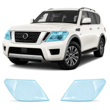 Антигравійна захисна бронеплівка за лекалами для Nissan Armada II 2017-2020 - оптика (фари та ПТФ)