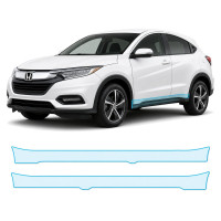 Антигравийная защитная бронепленка по лекалам для Honda HR-V (US/глобальний) II facelift 2019-2021 - нижняя зона кузова пороги