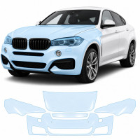 Антигравійна захисна бронеплівка за лекалами для BMW X6 F16 2014-2019 - передня частина авто (капот бампер фари крила)