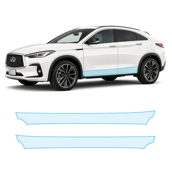 Антигравийная защитная бронепленка по лекалам для Infiniti QX55 J55 2021- нижняя зона кузова пороги