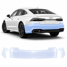Антигравийная защитная бронепленка по лекалам для Audi A7 C8 2018-2022 - задний бампер