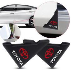 Защита углов двери Toyota 2 шт Резиновые 45х58х47 мм на скотче Черные Усиленные (противоударные чехлы от сколов)