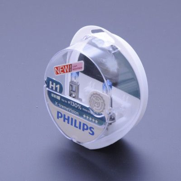 Автолампа галогенная Philips X-treme Vision +130% H1 12V 55W 2 шт (12258XV+S2)