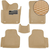 5D EVA Коврики в салон для Volkswagen Passat B6 2005-2010 С Бортиками Подпятник Бежевые 5 шт