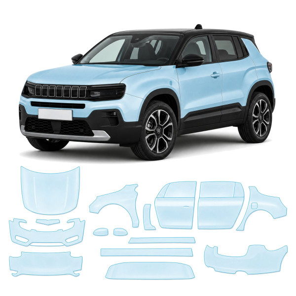 Антигравийная защитная бронепленка по лекалам для Jeep Avenger 2023- полный кузов