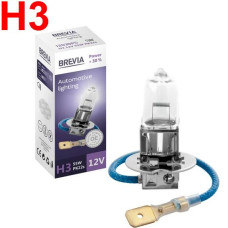 Автолампа галогенная Brevia + 30% H3 12V 55W 1 шт (12030PC)