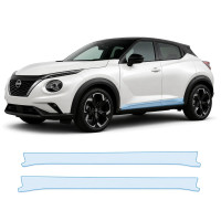 Антигравийная защитная бронепленка по лекалам для Nissan Juke F16 facelift 2024- нижняя зона кузова пороги