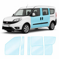 Антигравийная защитная бронепленка по лекалам для Fiat Doblo II 2010-2022 - зоны дверей и стойки окон