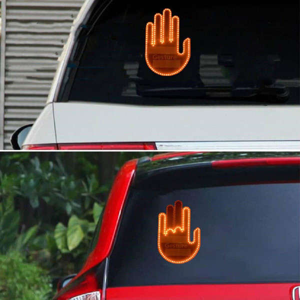 Підсвічування автомобільне LED-долоня рука на заднє скло для жестів (Gesture fan fak car Led)