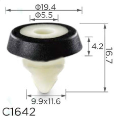 Клипса Держатель бампера для обшивки дверей VAG N10621301 (C1642)