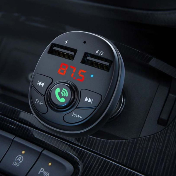 Автомобільний FM модулятор (трансмітер) Borofone Music Joy 2xUSB Bluetooth (BC26B)