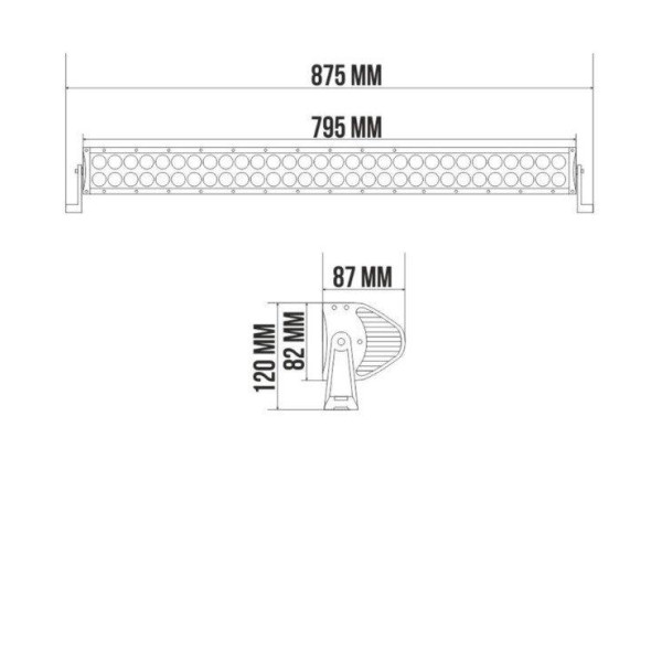 Светодиодная Балка фара LED БЕЛАВТО / 795x82x87 mm / 3W*80 / 180Вт / Ближний рассеивающий (BOL6003F)