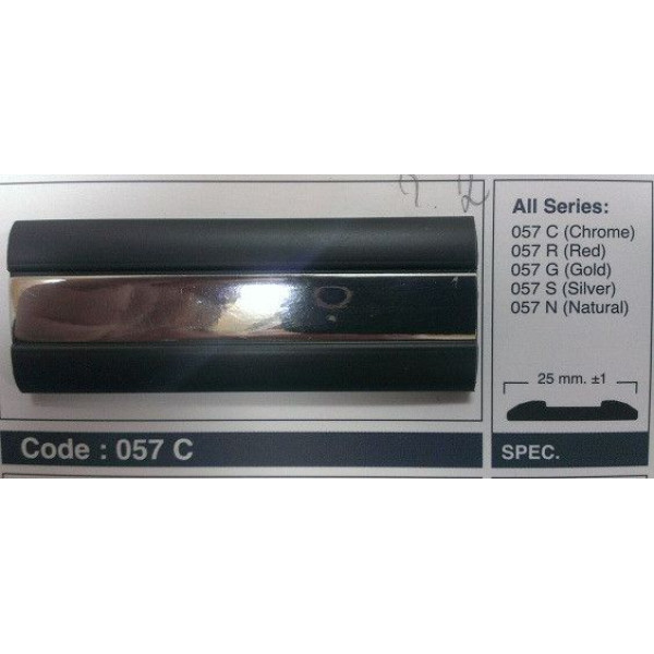 Молдинг чорний 25х3мм 50м 057 C (sal 25mm) хром усередині