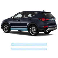 Антигравийная защитная бронепленка по лекалам для Hyundai Santa Fe DM facelift 2016-2018 - нижняя зона кузова пороги