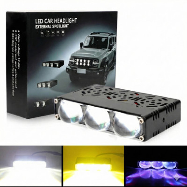 LED Фара Світлодіодні 55W 70x22x55 мм 12-80V External SportLight L27 на одну лінзу W/Y Мультипідсвічування 2 шт