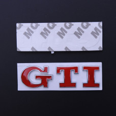 Эмблема надпись GTI скотч 3М 75 мм металлическая Польша