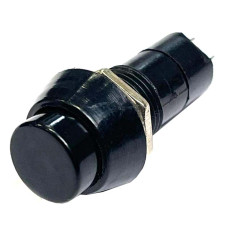 Кнопка Перемикач Без фіксації 12V (On/Off) 2 Контакт 39 мм Чорна №311