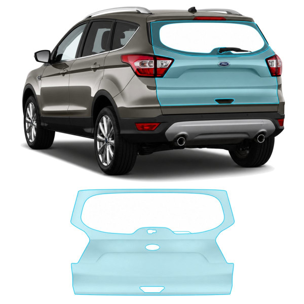 Антигравийная защитная бронепленка по лекалам для Ford Kuga II 2013-2019 - зона крышки багажника