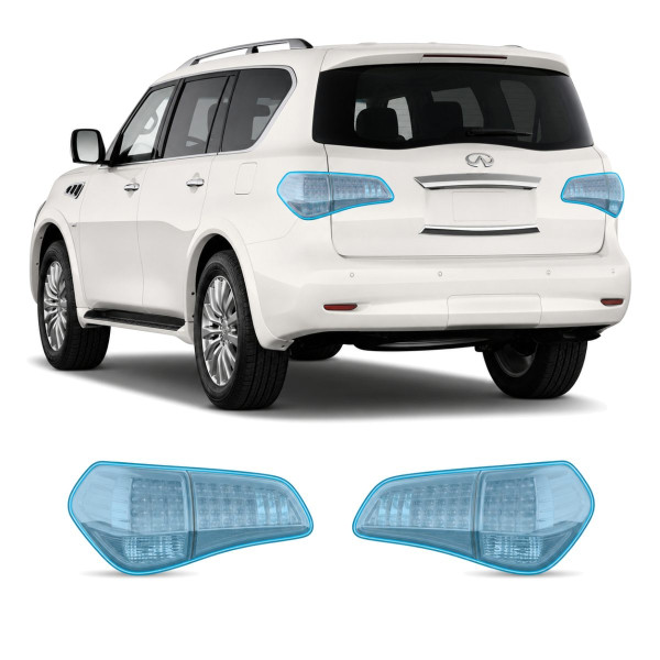Антигравийная защитная бронепленка по лекалам для Infiniti QX80 Z62 2010-2017 - задние фонари стопы
