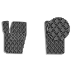 Коврики в салон передние для Volkswagen Polo VI 2017- Экокожа с подпятником 2 шт (Rombus)