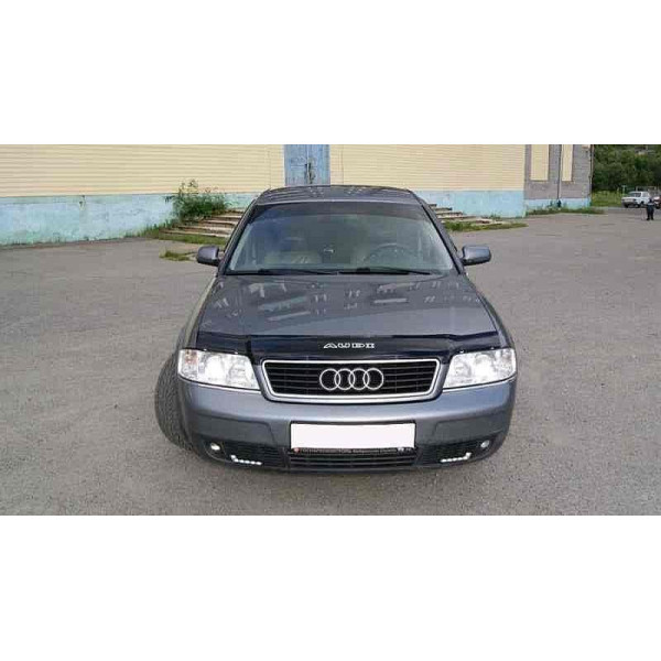 Дефлектор капота мухобойка для Audi A6 4В (C5) 1997-2004 Евро Крепление (Vip Tuning) AD11