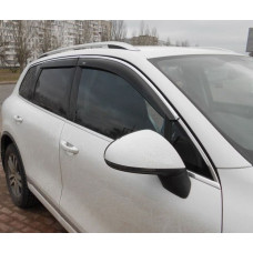 Дефлекторы окон ветровики Kia Sportage 2010- 4дв Хром молдинг