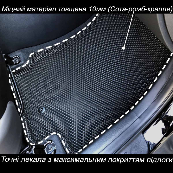 3D EVA Килимки в салон передні для BMW 3 (F30 / F31) 2011-2019 З підп'ятником Чорні 2 шт