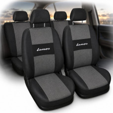 Чохли для сидінь модельні Daewoo Lanos Sens комплект Чорно - сірі