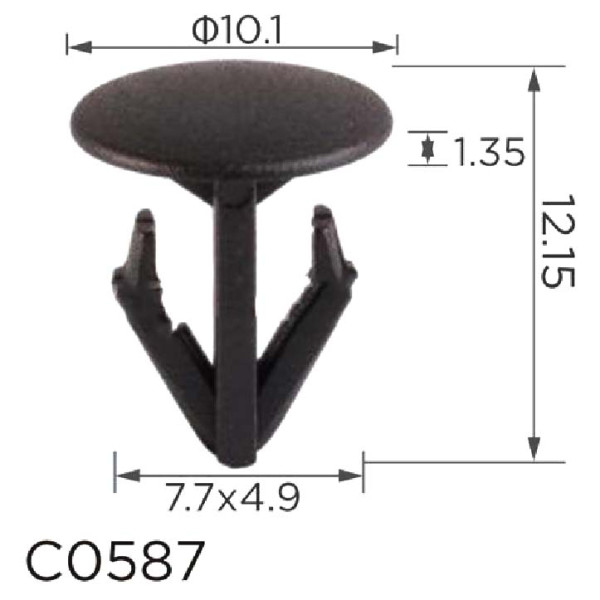 Кліпса кріплення для обшивки Honda Acura Hyundai Nissan Renault 91520-SM4-C01 (C0587)