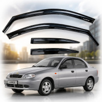 Дефлекторы окон ветровики Daewoo Lanos - Sens Вставные Voron Glass
