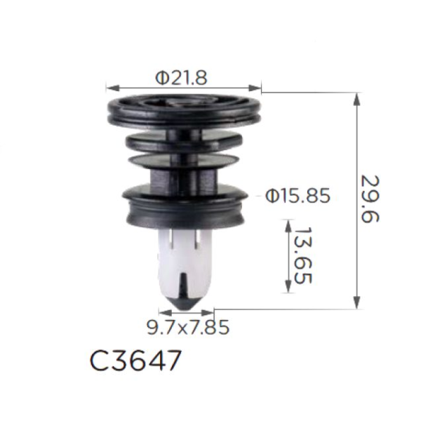 Кліпса кріплення обшивки Tesla 113514700B (C3647)