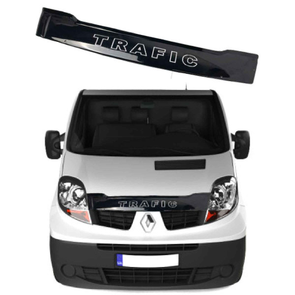 Дефлектор капоту мухобійка Renault Trafic 2001-2014 (Коротка 145 мм) Voron Glass
