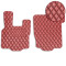 Коврики в салон для DAF XF105 (МКП) 2006-2013 Экокожа с подпятником 2 шт Красные (Rombus)