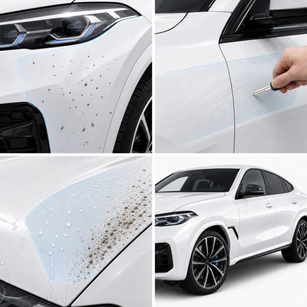 Антигравийная защитная бронепленка по лекалам для BMW X6 G06 facelift 2023- передний бампер